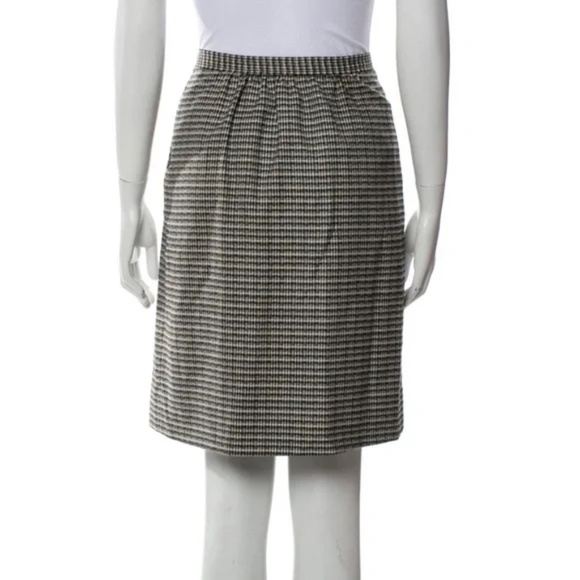 Vintage Giorgio Armani Plaid Print Knee-Length Skirt - Picture 2 of 6